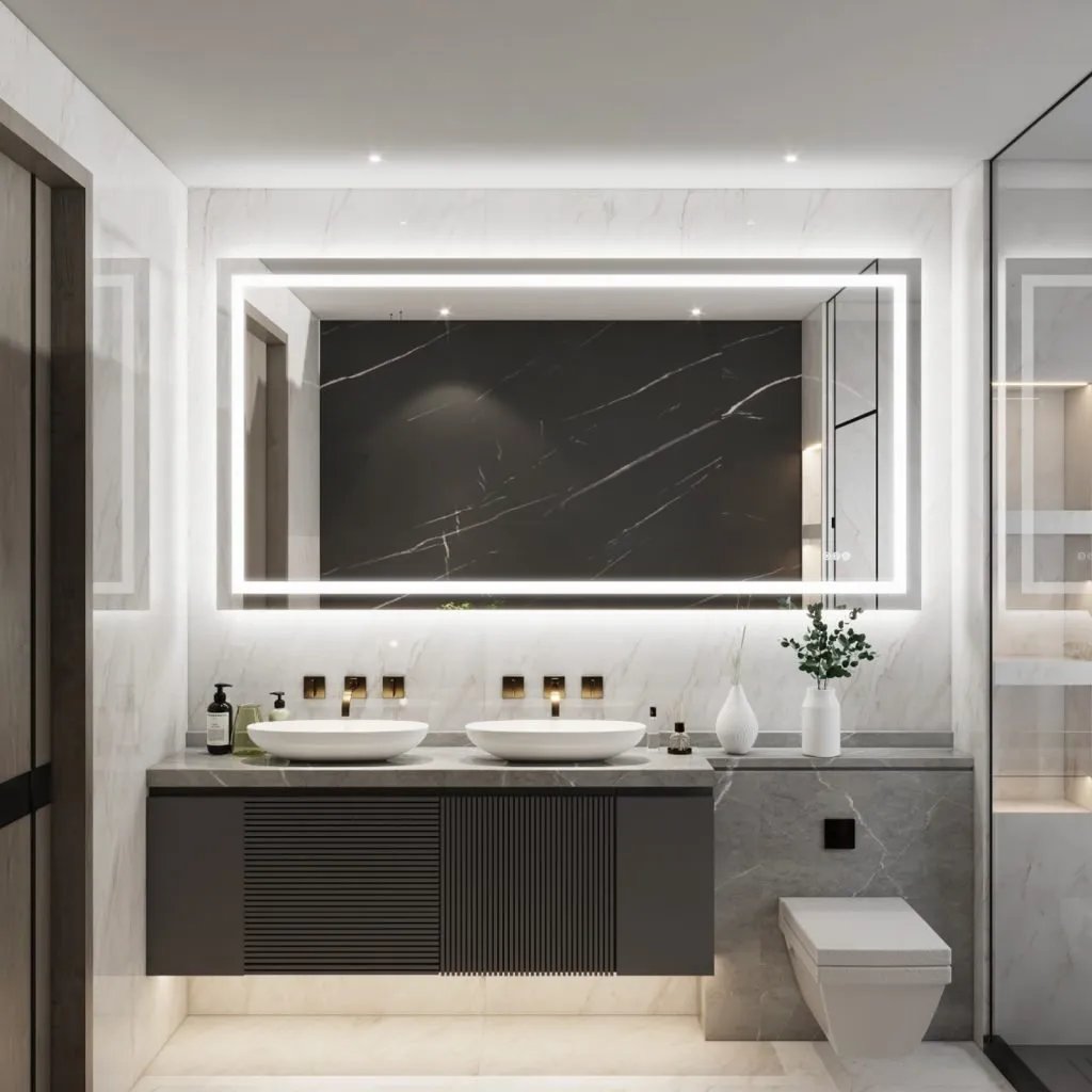 Oak Bathroom Vanity with Base and resin Countertop Sink