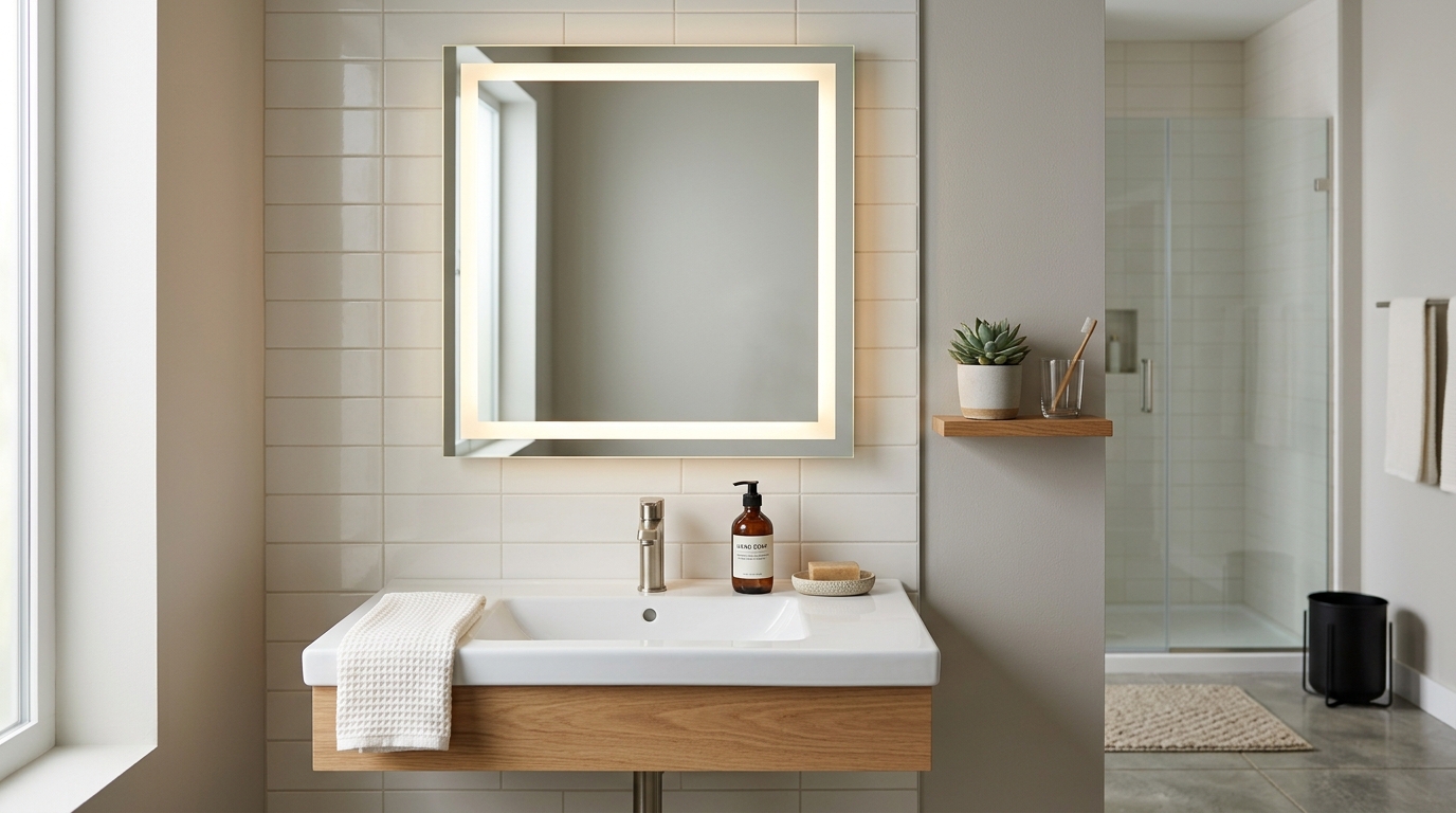 24x24 vs 30x30 Square LED Mirror: Symmetry for Small Powders